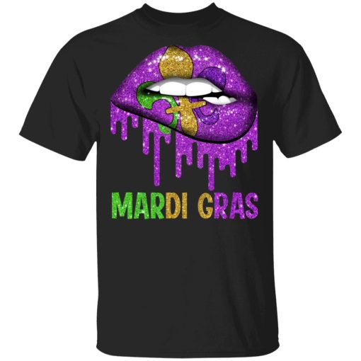 Mardi Gras Lip Biting T-Shirts 1