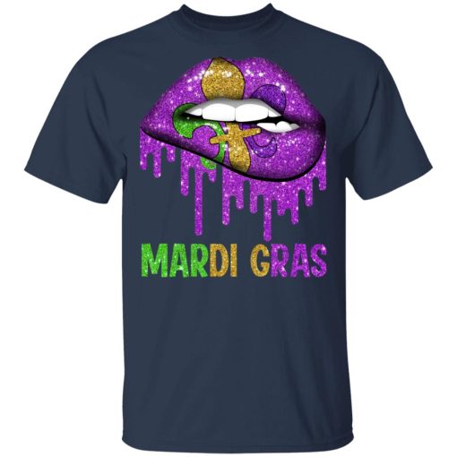 Mardi Gras Lip Biting T-Shirts - Image 3