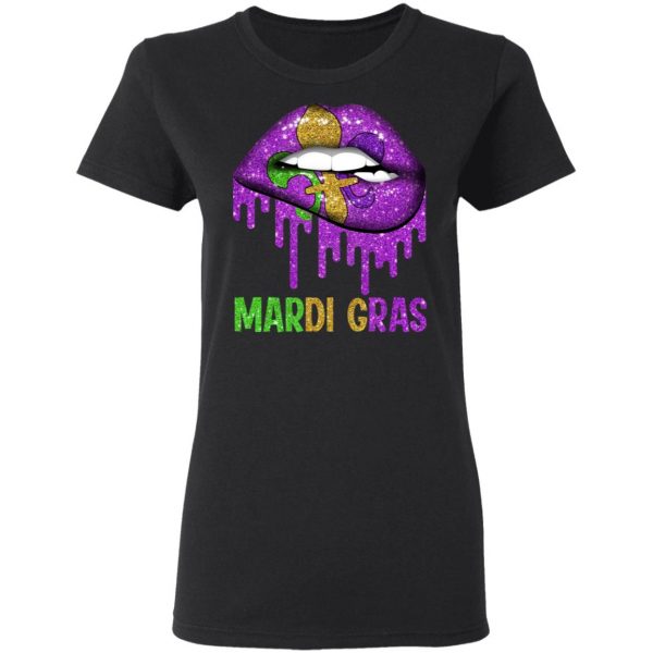 Mardi Gras Lip Biting T-Shirts Apparel 7