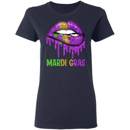 Mardi Gras Lip Biting T-Shirts - Image 7