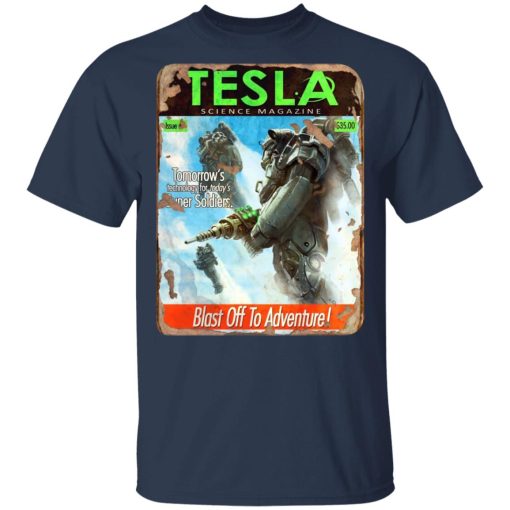 Tesla Science Magazine Blast Off To Adventure T-Shirts - Image 3