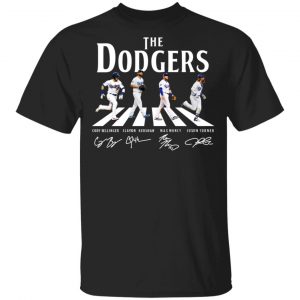 The Dodgers The Beatles Los Angeles Dodgers Signatures T-Shirts Apparel