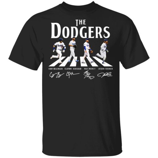 The Dodgers The Beatles Los Angeles Dodgers Signatures T-Shirts 1