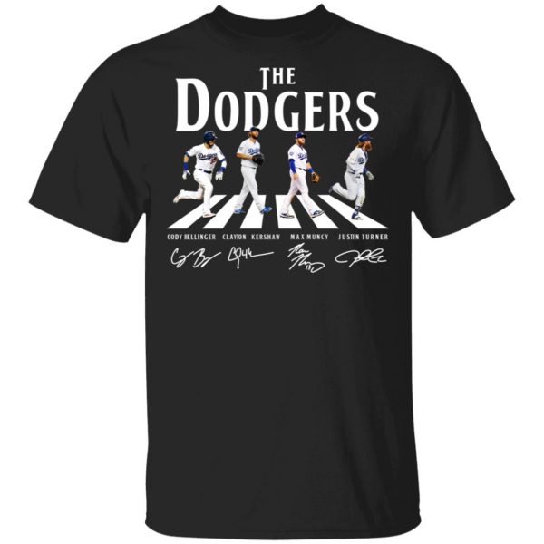 The Dodgers The Beatles Los Angeles Dodgers Signatures T-Shirts Apparel 3