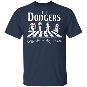The Dodgers The Beatles Los Angeles Dodgers Signatures T-Shirts 6