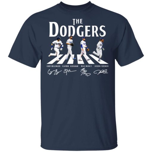 The Dodgers The Beatles Los Angeles Dodgers Signatures T-Shirts 3