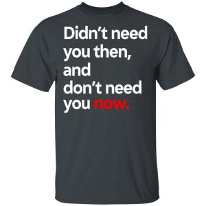 Didn't Need You Then And Don't Need You Now T-Shirts 14