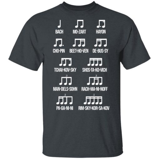 Composer Rhythm Music Gift Bach Mozart Beethoven Chopin Camiseta T-Shirts - Image 2