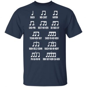 Composer Rhythm Music Gift Bach Mozart Beethoven Chopin Camiseta T-Shirts 15