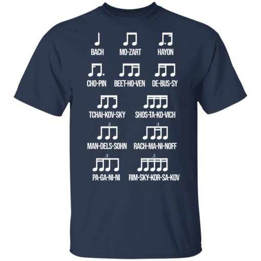 Composer Rhythm Music Gift Bach Mozart Beethoven Chopin Camiseta T-Shirts - Image 3