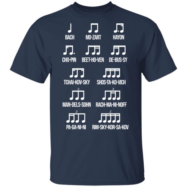 Composer Rhythm Music Gift Bach Mozart Beethoven Chopin Camiseta T-Shirts 3