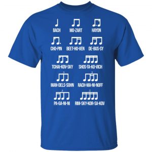 Composer Rhythm Music Gift Bach Mozart Beethoven Chopin Camiseta T-Shirts 16