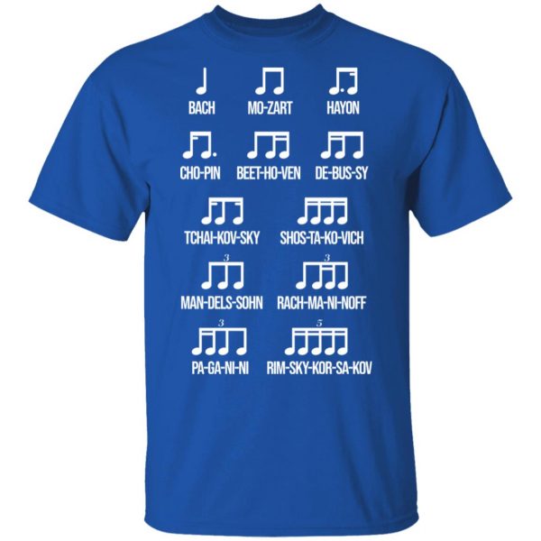 Composer Rhythm Music Gift Bach Mozart Beethoven Chopin Camiseta T-Shirts 4