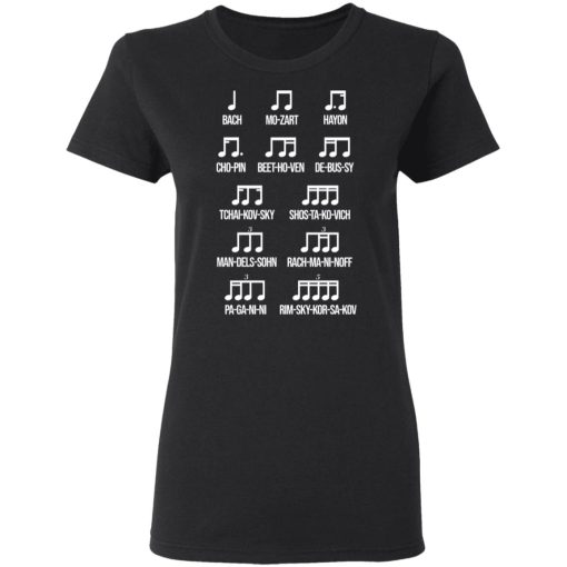 Composer Rhythm Music Gift Bach Mozart Beethoven Chopin Camiseta T-Shirts - Image 5