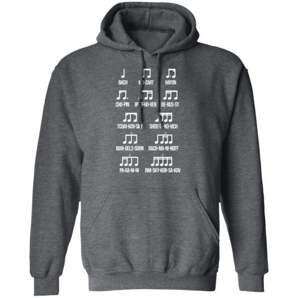 Composer Rhythm Music Gift Bach Mozart Beethoven Chopin Camiseta T-Shirts 12