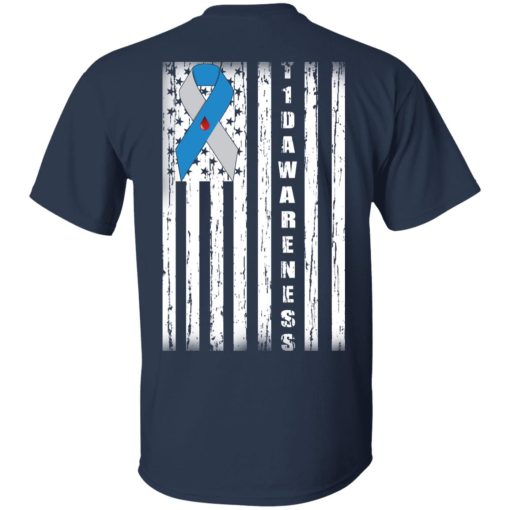 Type 1 Diabetes Awareness Support T1D Flag Ribbon T-Shirts 3