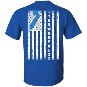 Type 1 Diabetes Awareness Support T1D Flag Ribbon T-Shirts 16