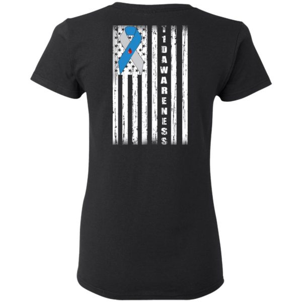 Type 1 Diabetes Awareness Support T1D Flag Ribbon T-Shirts 5