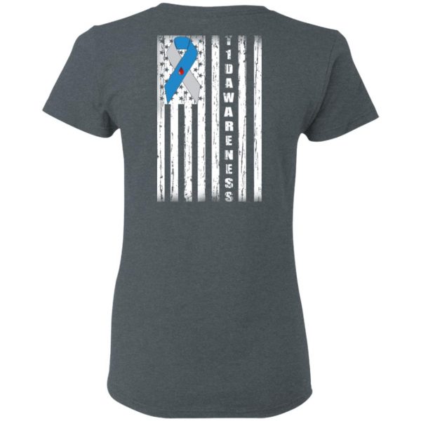 Type 1 Diabetes Awareness Support T1D Flag Ribbon T-Shirts 6