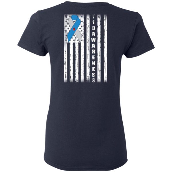 Type 1 Diabetes Awareness Support T1D Flag Ribbon T-Shirts 7