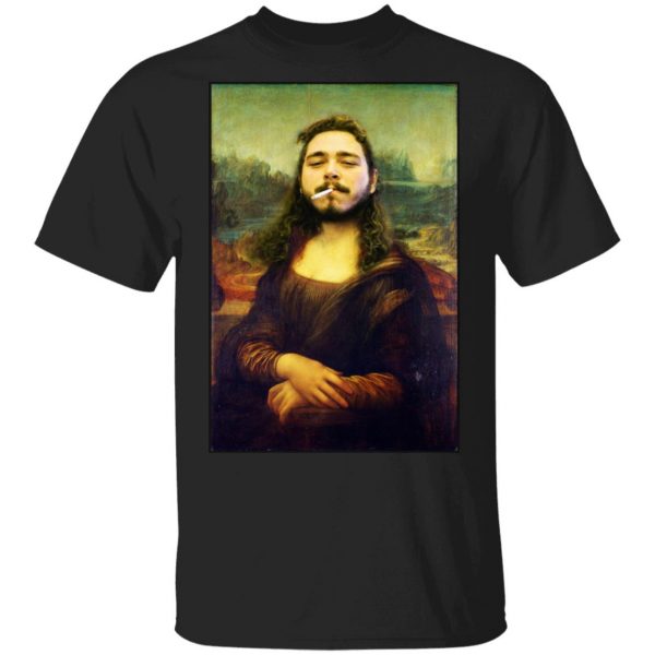 Post Malone Mona Lisa Smoking T-Shirts 1