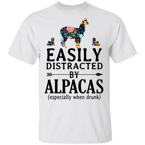 Easily Distracted By Alpacas Especially When Drunk T-Shirts 2