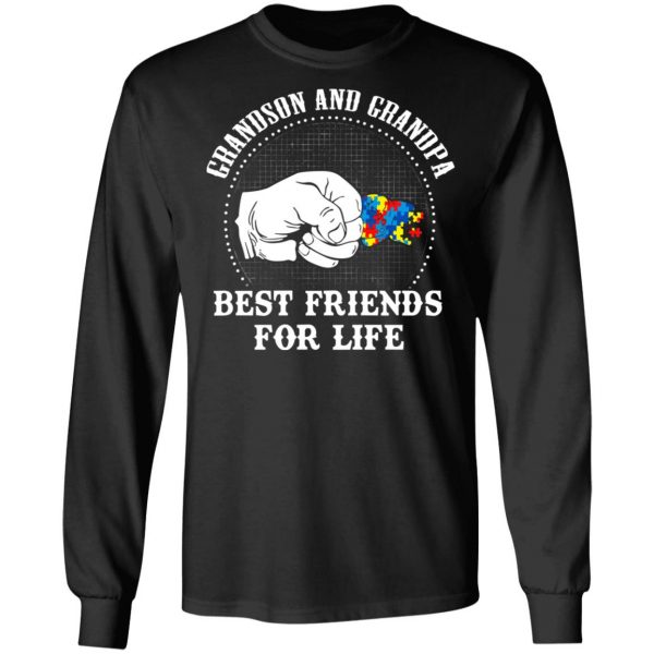 Autism Grandson And Grandpa Best Friends For Life Autism Awareness T-Shirts 9