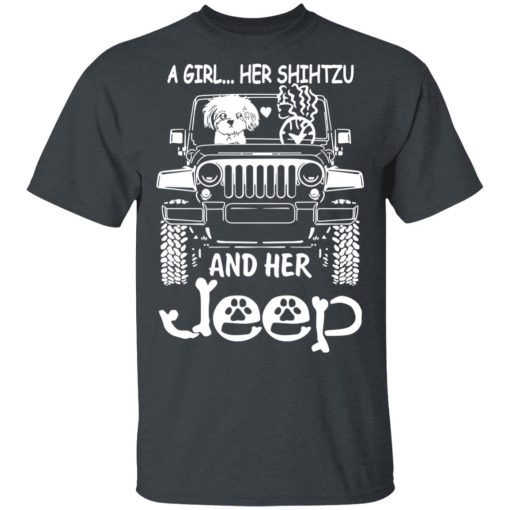 A Girl Her Shih Tzu And Her Jeep T-Shirts 2