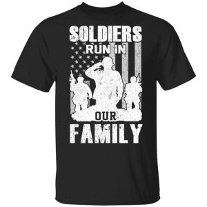 Veteran Soldiers Run In Out Family Veteran Dad Son T-Shirts Veterans Day