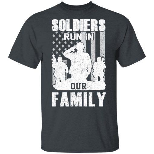 Veteran Soldiers Run In Out Family Veteran Dad Son T-Shirts 2