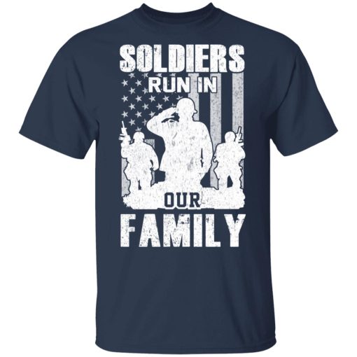 Veteran Soldiers Run In Out Family Veteran Dad Son T-Shirts 3