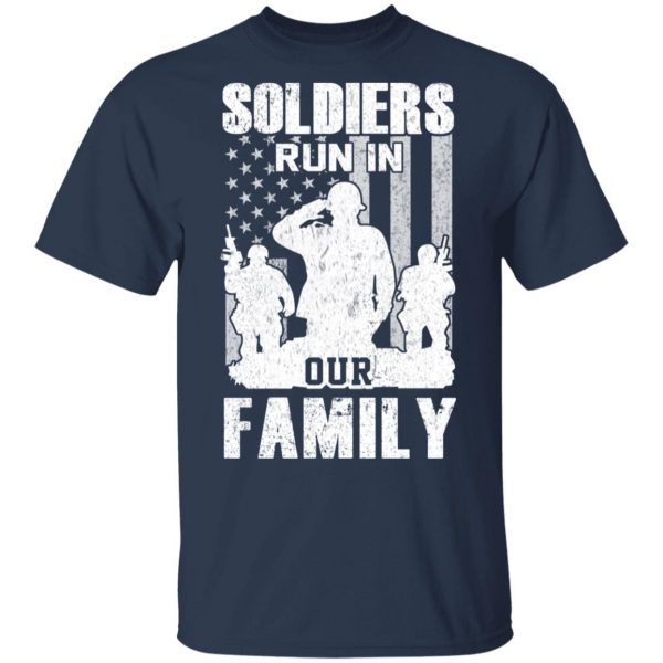 Veteran Soldiers Run In Out Family Veteran Dad Son T-Shirts 3