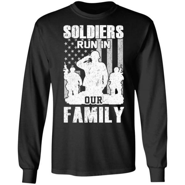 Veteran Soldiers Run In Out Family Veteran Dad Son T-Shirts 9
