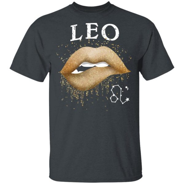 Leo Zodiac July August Birthday Gift Golden Lipstick T-Shirts 2