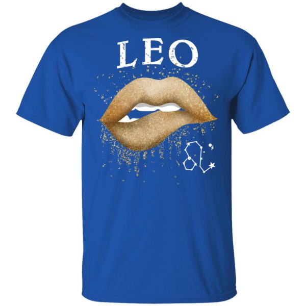 Leo Zodiac July August Birthday Gift Golden Lipstick T-Shirts 4