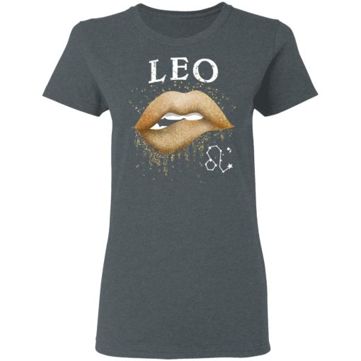 Leo Zodiac July August Birthday Gift Golden Lipstick T-Shirts 6