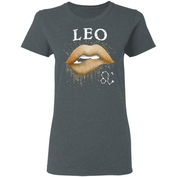 Leo Zodiac July August Birthday Gift Golden Lipstick T-Shirts 6