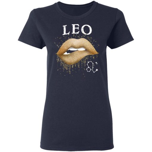 Leo Zodiac July August Birthday Gift Golden Lipstick T-Shirts 7