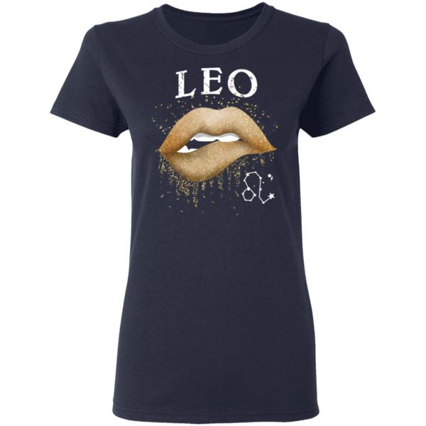Leo Zodiac July August Birthday Gift Golden Lipstick T-Shirts 7