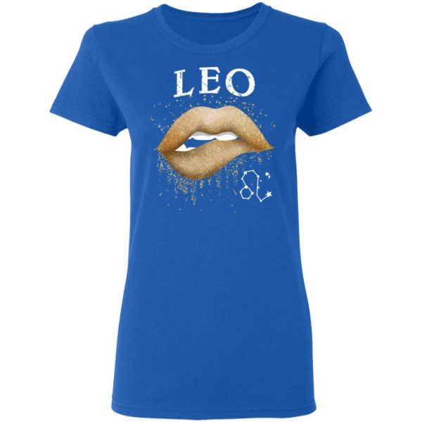 Leo Zodiac July August Birthday Gift Golden Lipstick T-Shirts 8