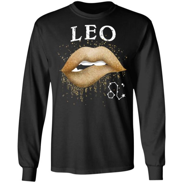 Leo Zodiac July August Birthday Gift Golden Lipstick T-Shirts 9