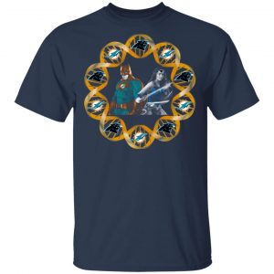 Miami Dolphins And Carolina Panthers In My DNA Batman Superwoman T-Shirts 15