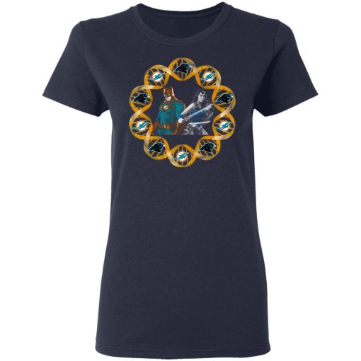 Miami Dolphins And Carolina Panthers In My DNA Batman Superwoman T-Shirts - Image 7