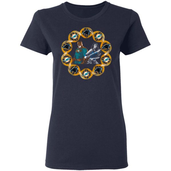 Miami Dolphins And Carolina Panthers In My DNA Batman Superwoman T-Shirts 7