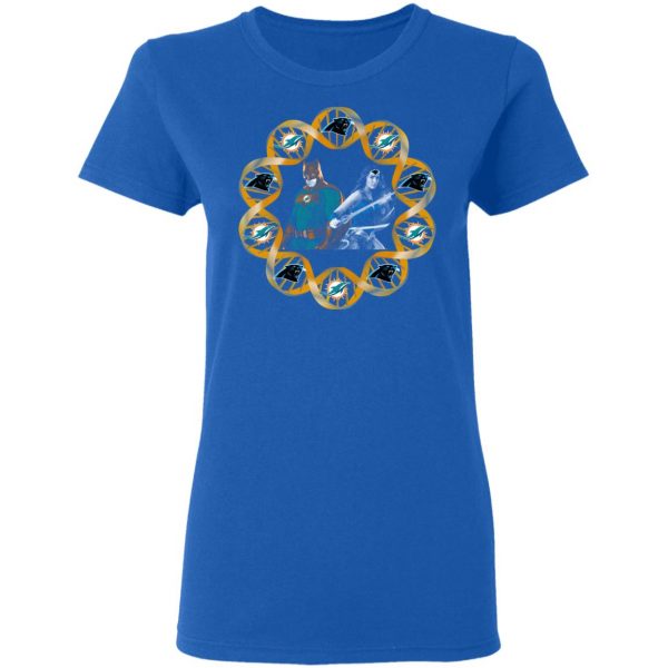 Miami Dolphins And Carolina Panthers In My DNA Batman Superwoman T-Shirts 8