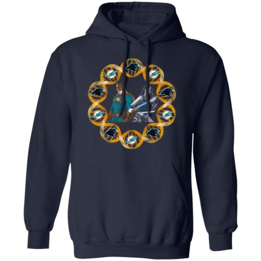 Miami Dolphins And Carolina Panthers In My DNA Batman Superwoman T-Shirts - Image 11