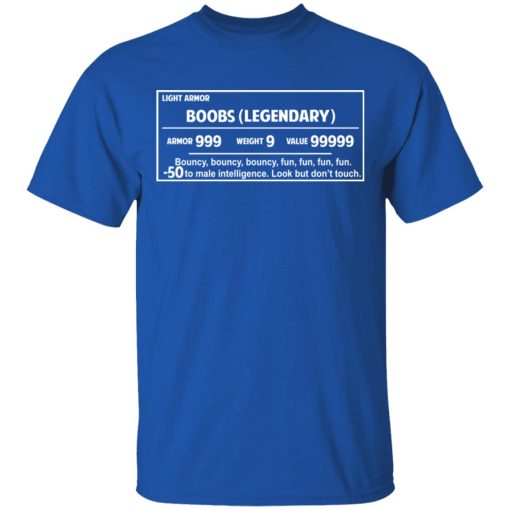 Light Armor – Boobs Legendary Armor 999 Weight 9 Value 99999 T-Shirts - Image 3