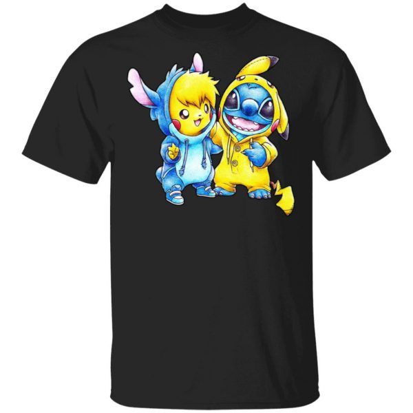 Cute Stitch Pokemon T-Shirts Apparel 3