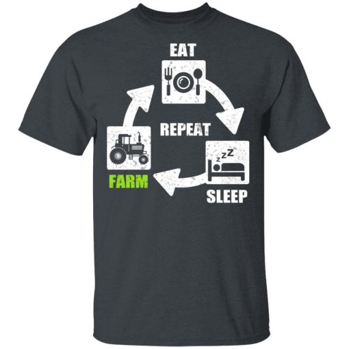 Eat Sleep Farm Repeat Farming T-Shirts - Image 2