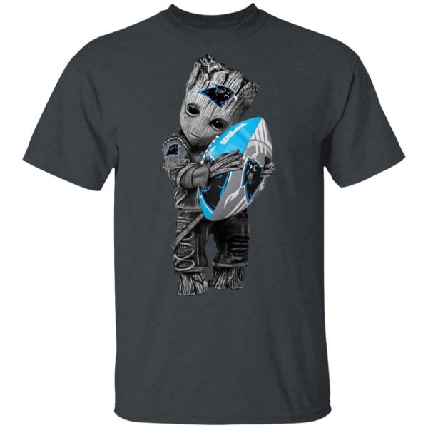 Baby Groot Hugging Carolina Panthers T-Shirts 2